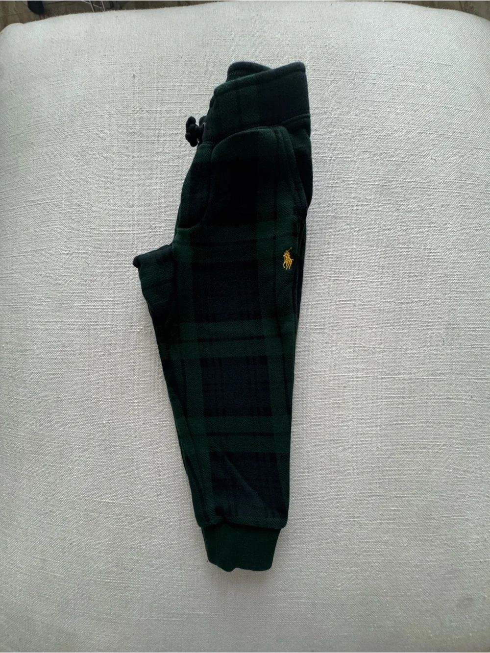 Ralph Lauren Dark Green & Black Plaid Kids Joggers